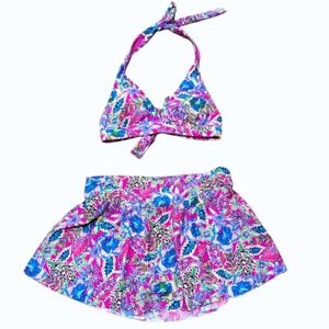 Stella Parker XL Tropical Print Skirted Bikini Swim Suit Swimsuit Skirt NWT NEW